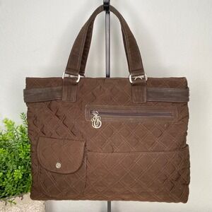 Vera Bradley Brown Quilted Tote with Front Pockets